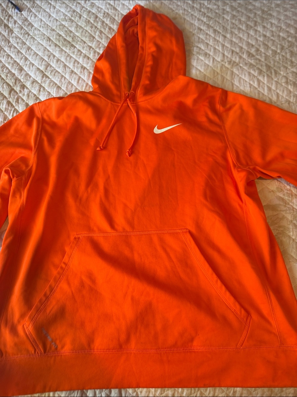 Nike Bright Orange Hoodie with White Swoosh